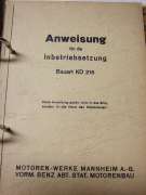 Anweisung für die Inbetriebsetzung (MWM KD 215)