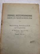 Betriebsvorschrift und Ersatzteilliste (DEMAG (KÄMPER) Bootsmotor Type 4 F 10 E auf 8 m Jollen)