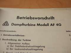 Betriebsvorschrift (KKK Dampfturbine Modell AF 4G)