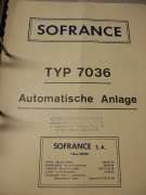 Betriebsanleitung (SOFRANCE TYP 7036 Automatische Anlage)